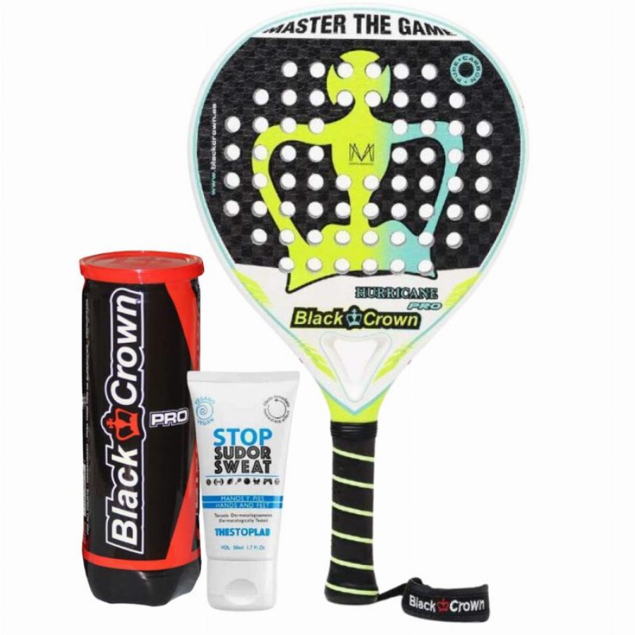 Pack Pala Black Crown Marta Marrero Hurricane Pro 2022 con Magnesio y Bolas  Oferta + Barato