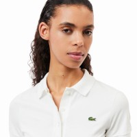 Polo Lacoste Pique Blanco Mujer  Oferta + Barato