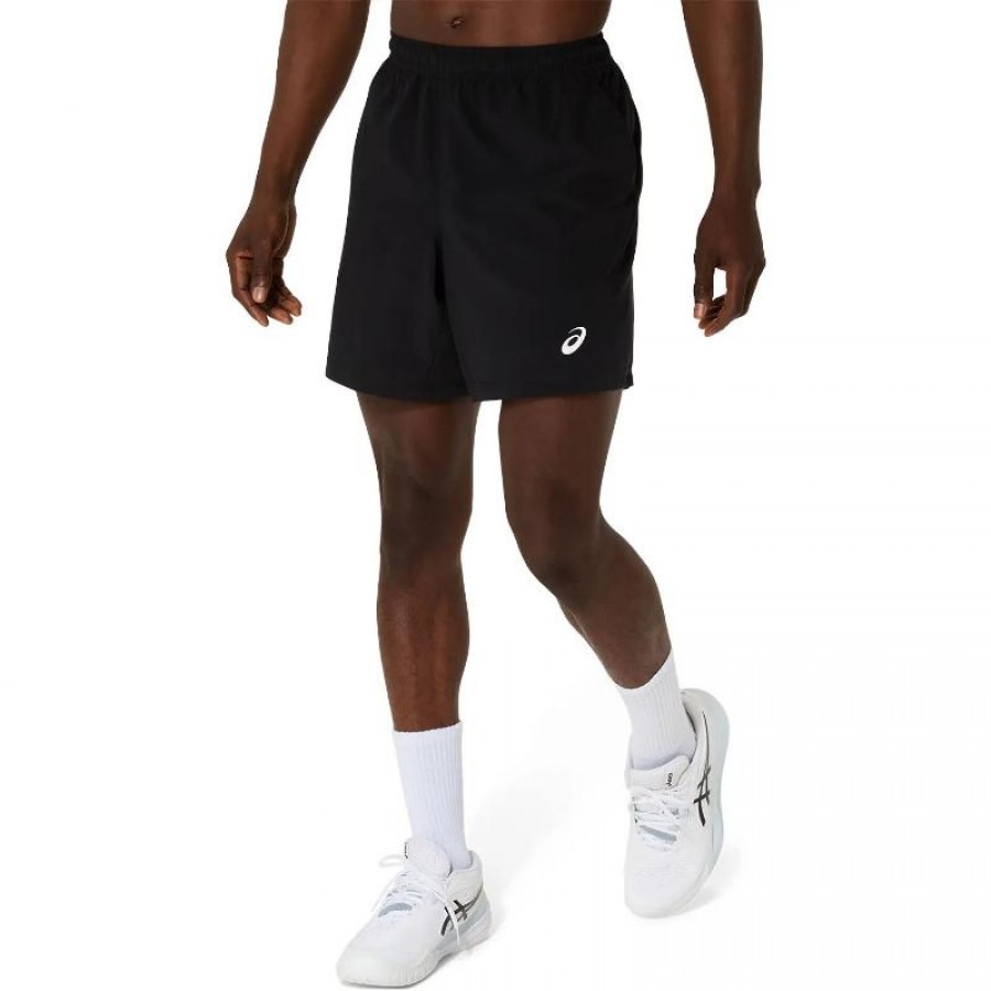 Short Asics Tribunal 7IN Negro Blanco