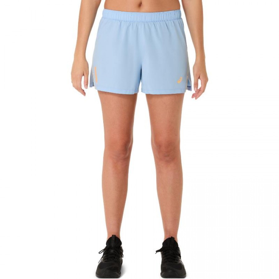 Short Asics Padel Court 2En1 Azul Pierre Negro Mujer