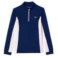 Sweat-shirt femme Lacoste Ultra Dry bleu marine blanc  Offre - Pas cher