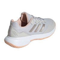 Zapatillas Adidas Gamecourt 2.0 Gris Metalizado Coral Mujer  Oferta + Barato