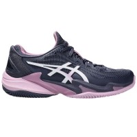 Baskets Femme Asics Court FF 3 TERRE BATTUE Bleu Indigo Blanc  Offre - Pas cher