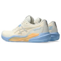 Zapatillas Asics Gel Challenger 15 Padel Crema Azul Stone Mujer