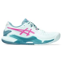 Asics Gel Resolucão 9 Padel Mint Rosa Fluor Sapatos Femininos  Oferta + Barato