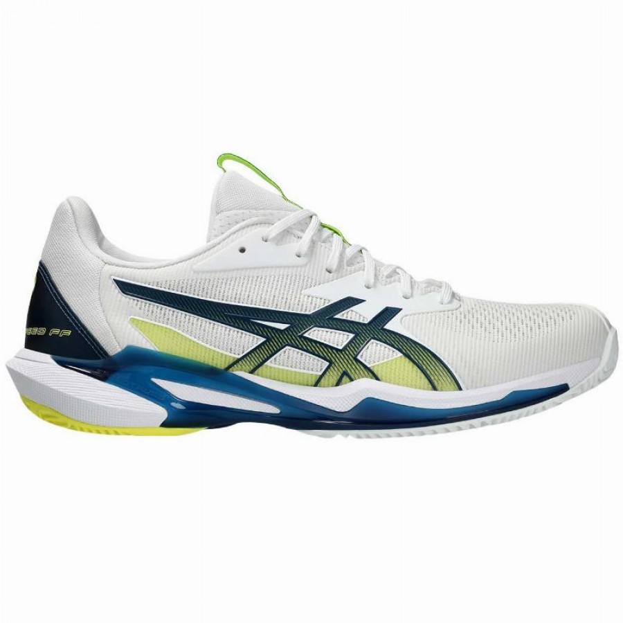 Asics Solution Speed FF 3 Clay White Blue Mako Sneakers  Offer + Cheap
