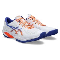 Baskets Asics Solution Swift FF 2 Padel Blanc Cobalt  Offre - Pas cher