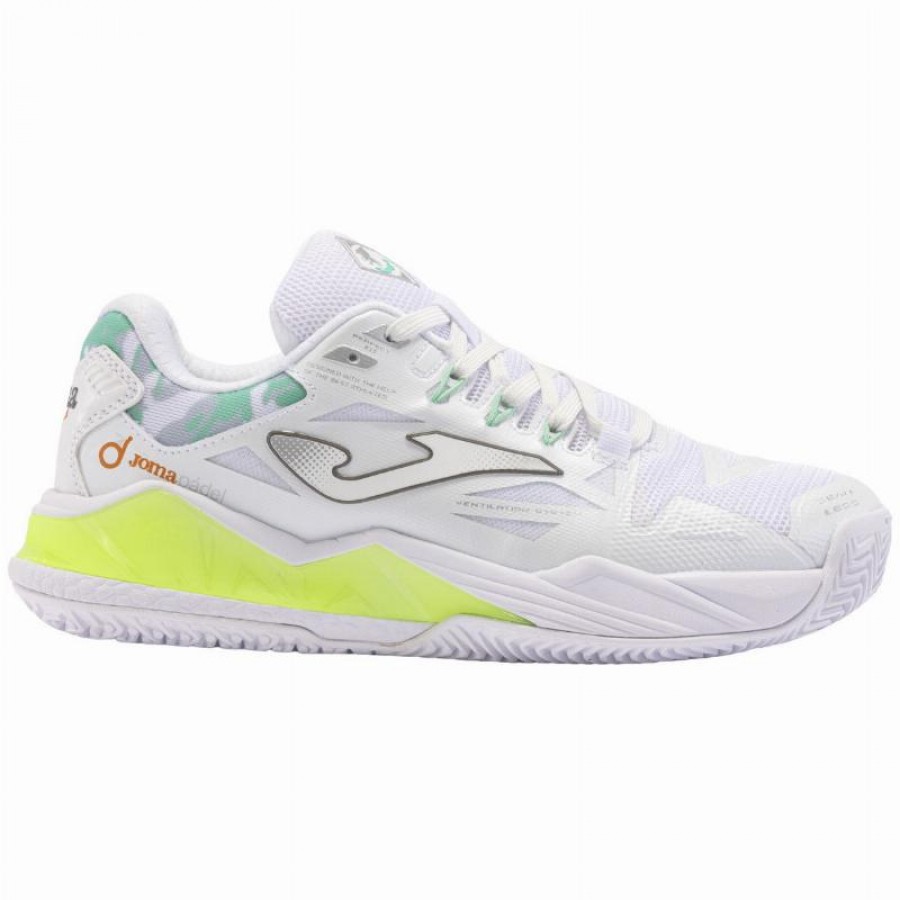 Zapatillas Joma Spin 2402 Blanco Verde Mujer  Oferta + Barato