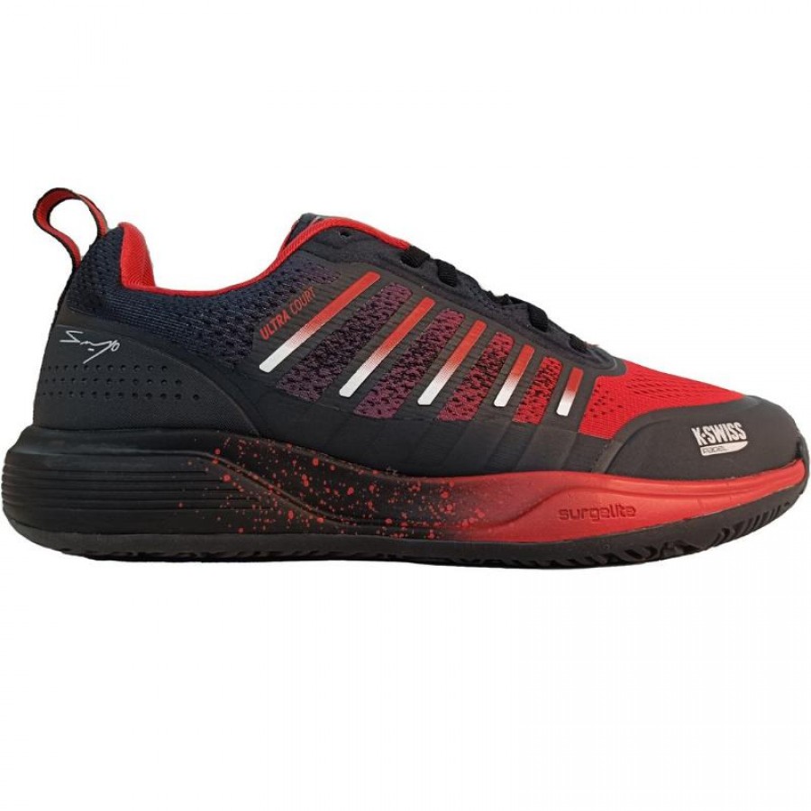 Kswiss Sanyo Ultra Court Padel Black Anthracite Red Sneakers  Offer + Cheap