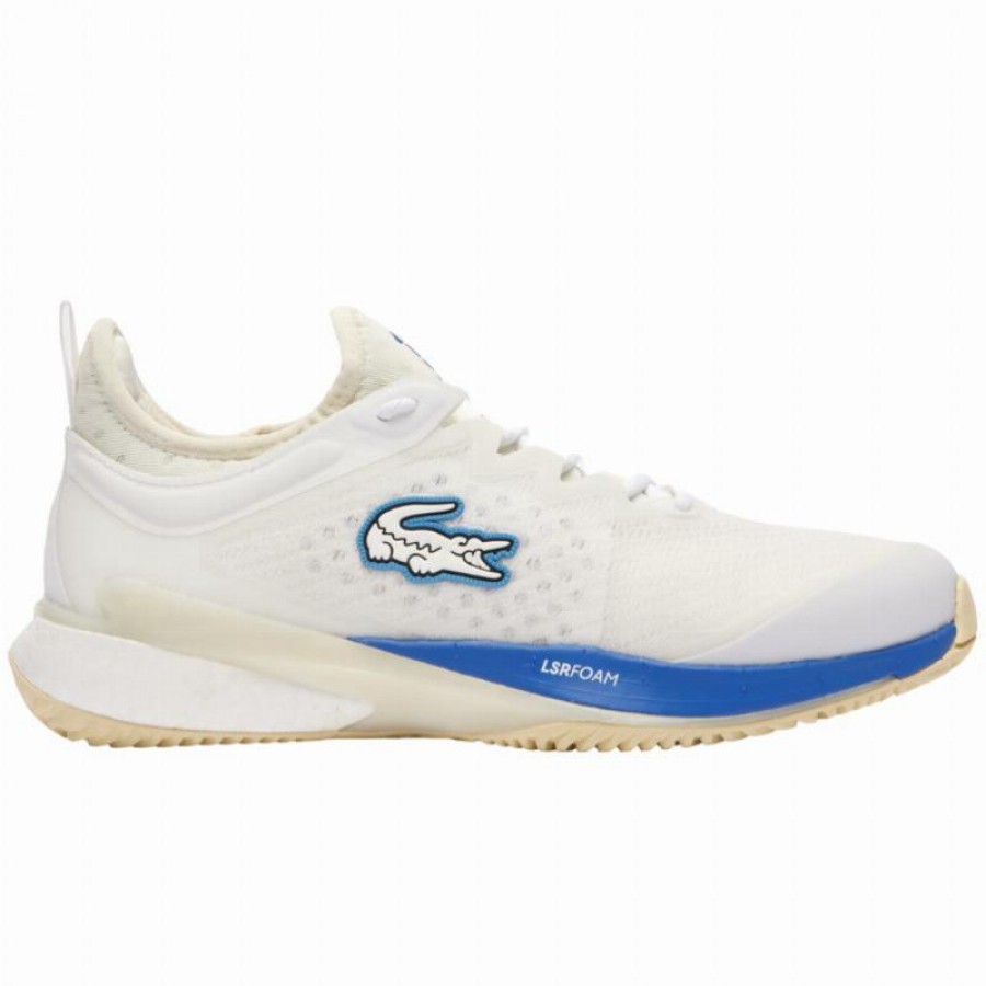 Chaussures Lacoste AG-LT23 Lite Terre Battue 124 Blanc Bleu  Offre - Pas cher