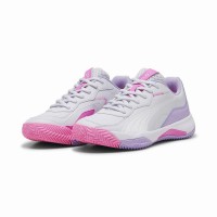 Puma Nova Smash Cinza Branco Violeta Sapatilhas Mulher  Oferta + Barato
